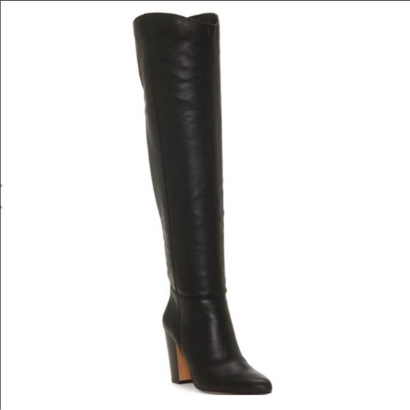 Vince Camuto Corinne Womens Black Leather Over The Knee High Heel Boots 9.5 M 41 - Picture 1 of 15